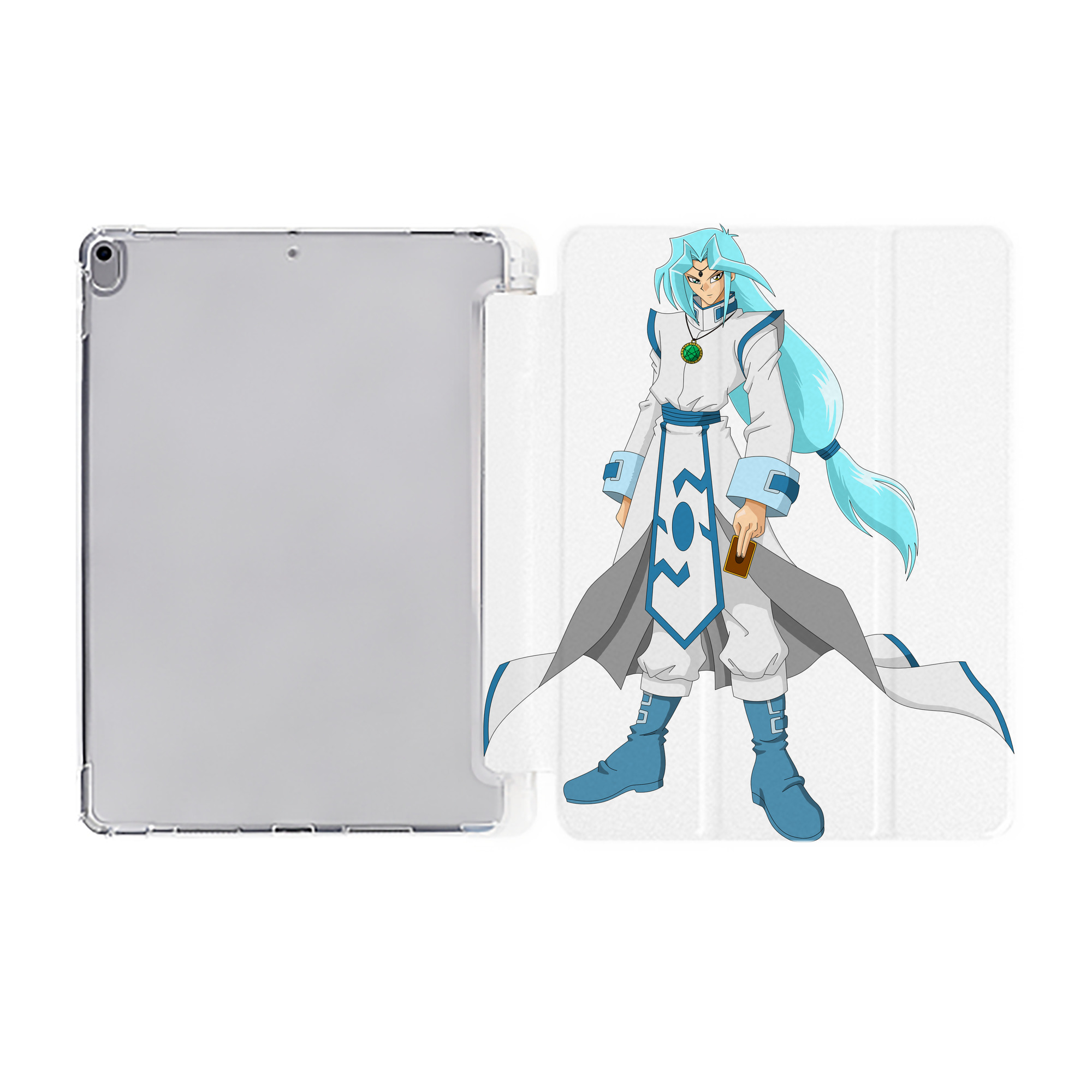 （画像用） 遊☆戯☆王 Yu-Gi-Oh! IPad ケース ペン収納付き 三つ折りスタンド PUレザー×シリコン 対応機種9.5/10.5/10.9インチ